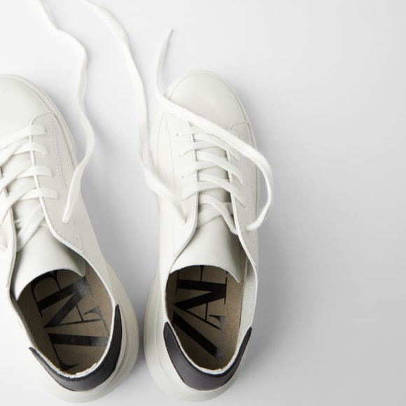 zara soft leather sneakers